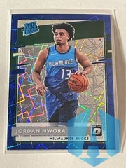 2020-21 Panini Donruss Optic Jordan Nwora #189 Rated Rookie Blue Velocity Prizm